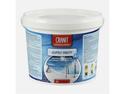 Multifunkčné tablety na chlórovú dezinfekciu bazénovej vody CRANIT Quatro 4v1 2,4kg