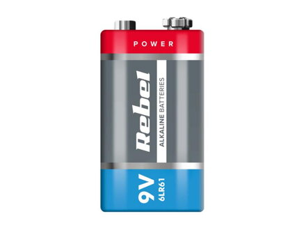 Batéria 9V (6LR61) alkalická REBEL 1ks / shrink BAT0062