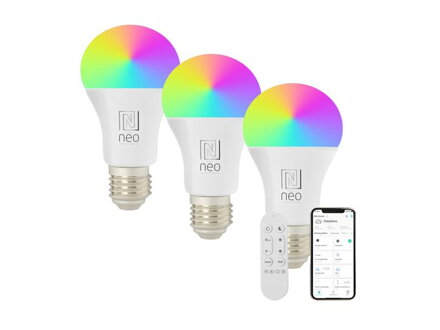 Smart LED žiarovka E27 11W RGB+CCT IMMAX NEO 07733CDO WiFi Tuya sada 3ks