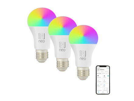 Smart LED žiarovka E27 11W RGB+CCT IMMAX NEO 07743C ZigBee Tuya sada 3ks