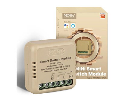 Smart ovládač osvetlenia MOES Switch Module MS-104B-M WiFi Tuya