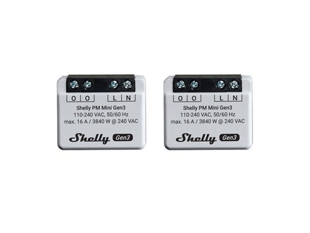 Smart zásuvka SHELLY PM Mini Gen3 WiFi 2ks
