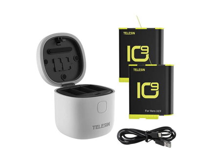 Nabíjačka Allin box TELESIN pre GoPro Hero 9 / Hero 10 + 2 batérie