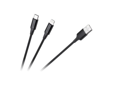 Kábel CABLETECH KPO3944 USB - USB-C/Lightning 1m Black