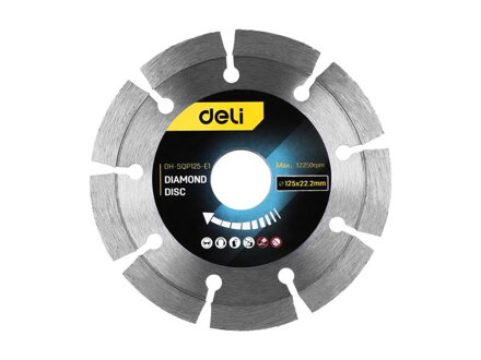 Kotúč pílový diamantový DELI EDH-SQP125-E1 125x22,2mm