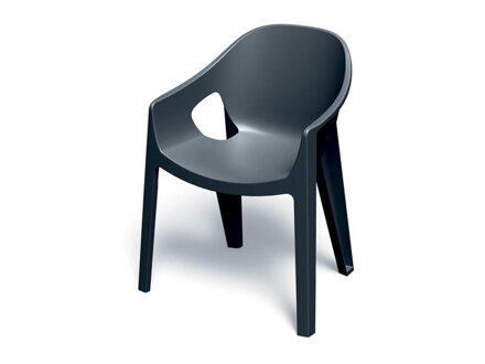 Stolička záhradná PREMO 650x560x825mm - uhoľná