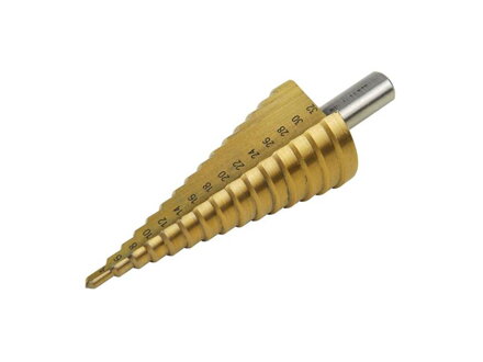 Vrták stupňovitý, O 4-32mm, stupňování po 2mm, 15 otvorů, stopka O 10mm, EXTOL CRAFT