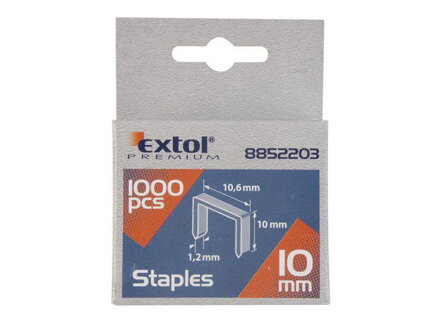 Spony, balenie 1000ks, 6mm, 10,6x0,52x1,2mm, EXTOL PREMIUM