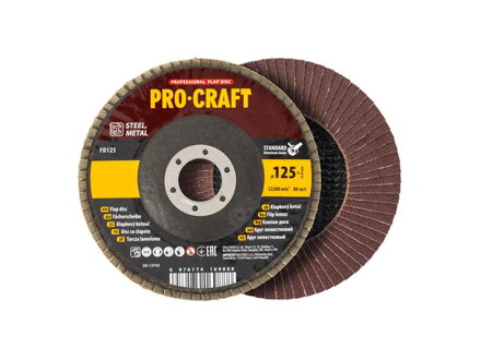 Kotúč lamelový 125mm P80 PROCRAFT FD125