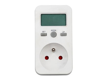 Elektroměr zásuvkový měřič spotřeby s pamětí PM5 - digitální wattmetr do zásuvky zálohování