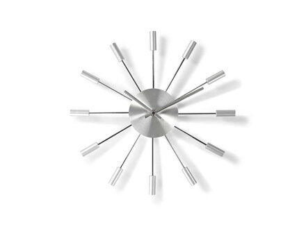 Hodiny analógové NEDIS SILVER CLWA004MT34 34 cm