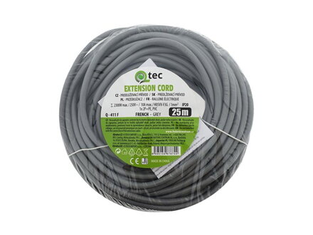 Predlžovací kábel 1 zásuvka 25m QTEC Q-411