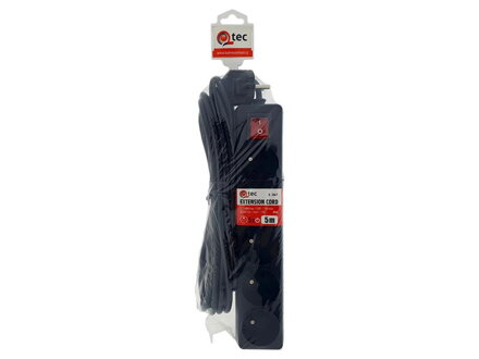 Predlžovací kábel 5 zásuviek 5m QTEC Q-366F s vypínačom