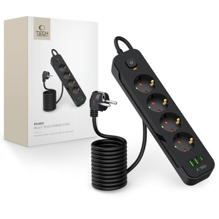 Predlžovací kábel 4 zásuvky 2m TECHPROTEC PCL4X3