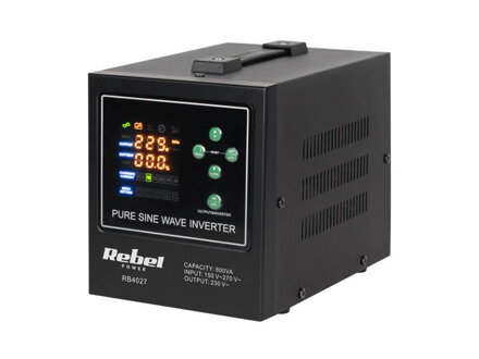 Zdroj záložný REBEL POWER-800-LFP4 12V 230V 800VA 500W