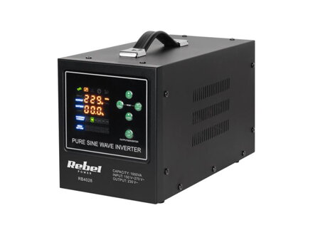 Zdroj záložný REBEL POWER-1000-LFP4 12V 230V 1000VA 700W