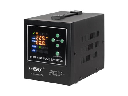 Zdroj záložný KEMOT PROsinus-500-LFP4 12V 230V 500VA 300W