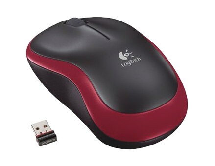 PC myš LOGITECH M185 Red bezdrátová USB