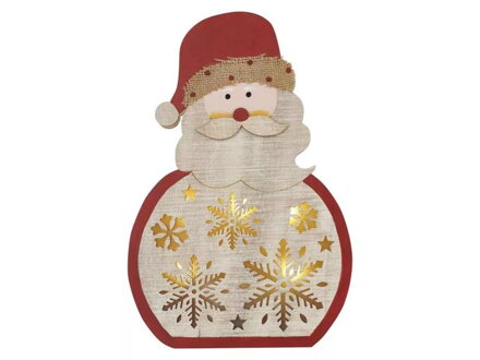 Dekorácia vianočná EMOS DCWW24 drevená - Santa, 30 cm
