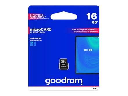 Karta paměťová GOODRAM microSD 16 GB UHS-I bez adaptéru