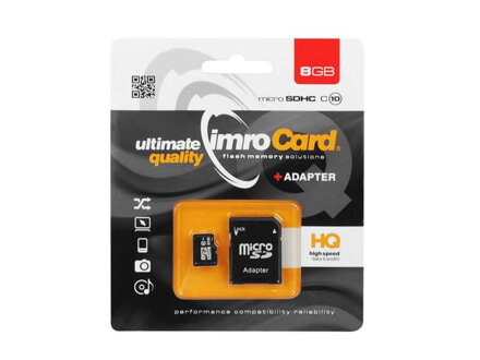 Pamäťová karta IMRO Micro SD 8GB Cl10 s adaptérem