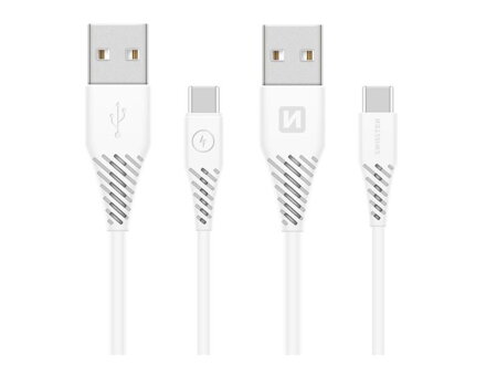 Kábel SWISSTEN USB / USB-C 3.1 biely 1,5 M (dlhšia konektor 9mm)