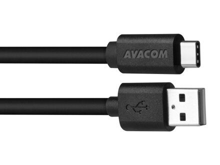 Dátový a nabíjací kábel USB - USB Type-C, 100cm, čierna