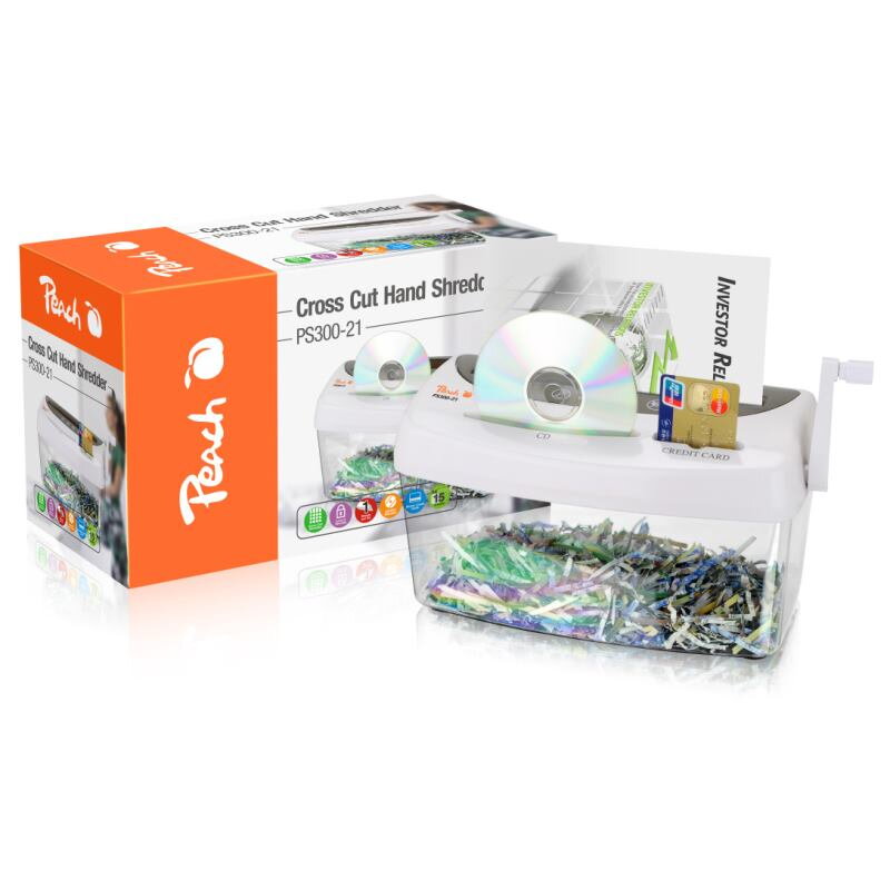 PEACH Skartovač Cross Cut hand Shredder PS300-21 PEACH Skartovač Cross Cut hand Shredder PS300-21