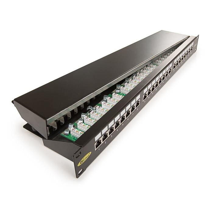 Patch panel 24port cat.5e STP black 606029