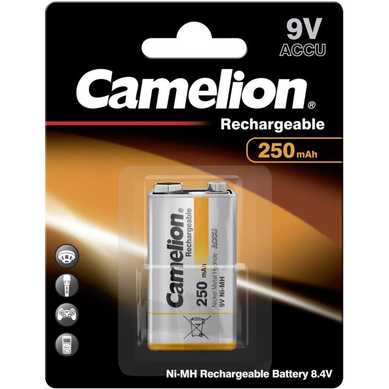 CAMELION Batéria nabíjateľná 9V 1ks NIMH 250mAH CAMELION Batéria nabíjateľná 9V 1ks NIMH 250mAH
