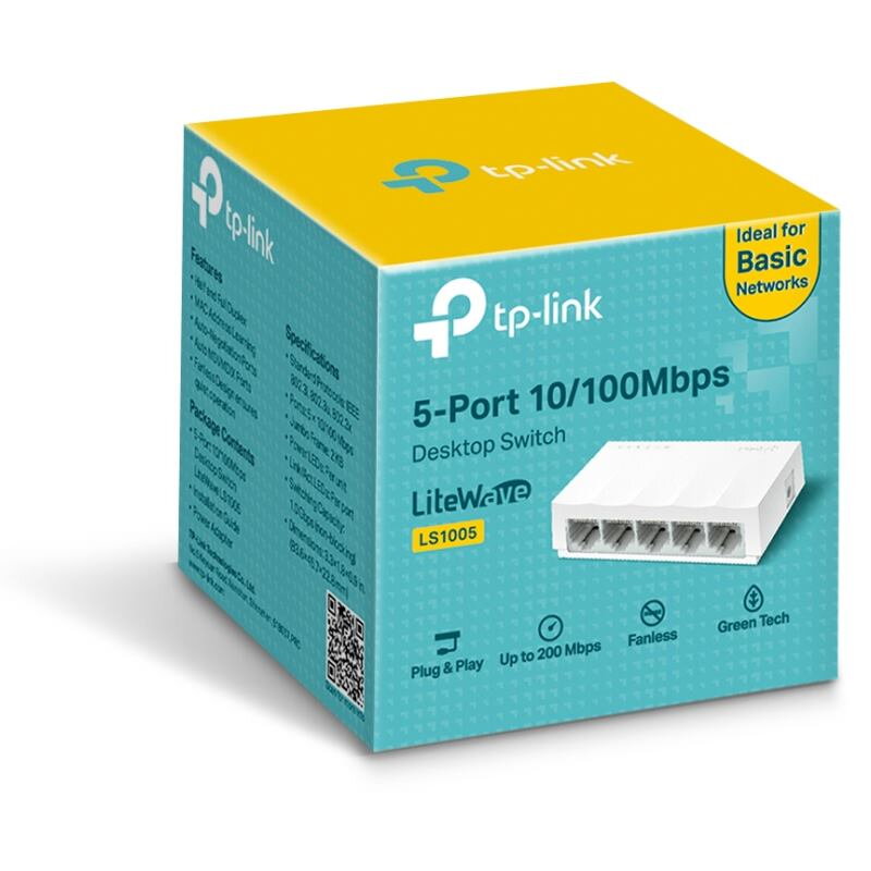 TP-Link LS1005, Switch 5-Port/100Mbps/Desk