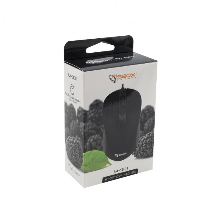 SBOX M-901B, Optická myš drôtová 3D Optical blk SBOX M-901B, Optická myš drôtová 3D Optical blk