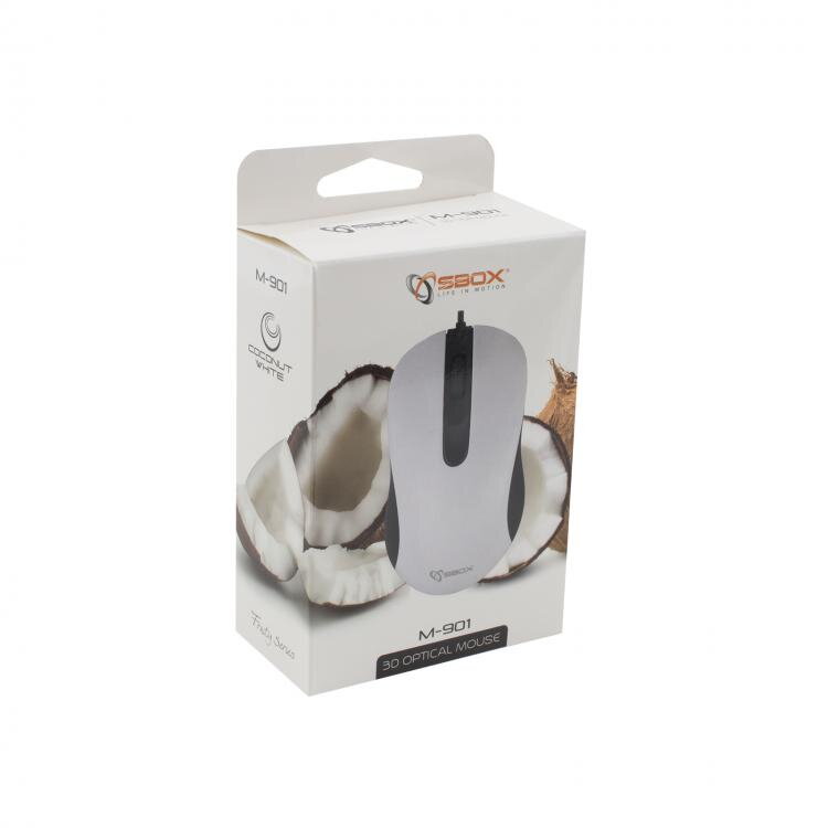 SBOX M-901W, Optická myš drôtová 3D Optical wht SBOX M-901W, Optická myš drôtová 3D Optical wht