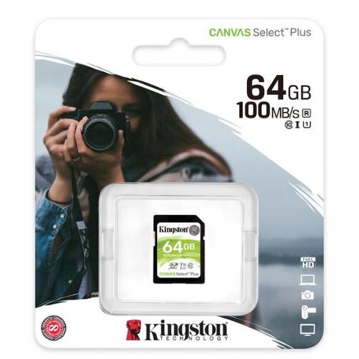 KINGSTON SDXC Canvas Select Plus 64GB 100MB/s UHS KINGSTON SDXC Canvas Select Plus 64GB 100MB/s UHS