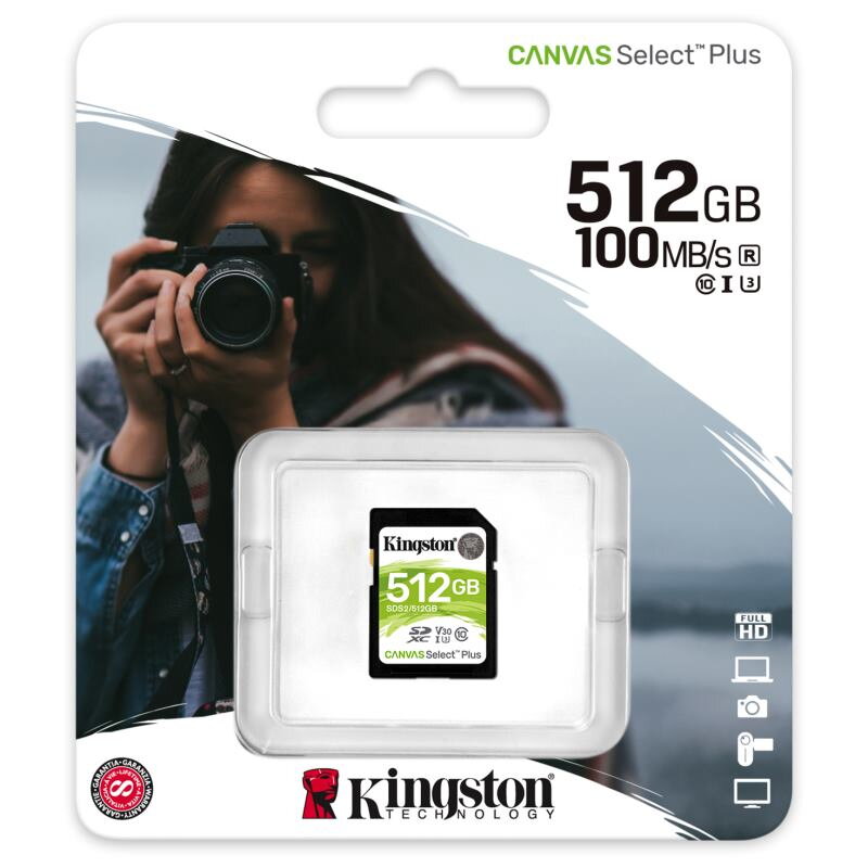 KINGSTON SDXC Canvas Select Plus 512GB 100MB/s UHS KINGSTON SDXC Canvas Select Plus 512GB 100MB/s UHS