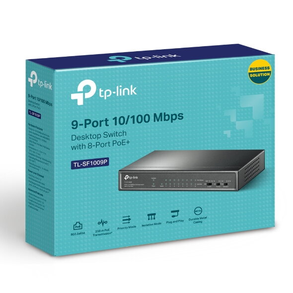 TP-Link TL-SF1009P, Switch 8-Port/100Mbps/Des/PoE+ TP-Link TL-SF1009P, Switch 8-Port/100Mbps/Des/PoE+
