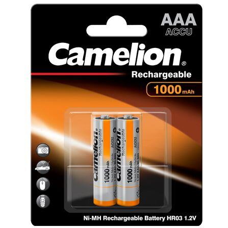CAMELION Batérie nabíjateľné AAA 2ks NI-MH 1000mAh CAMELION Batérie nabíjateľné AAA 2ks NI-MH 1000mAh