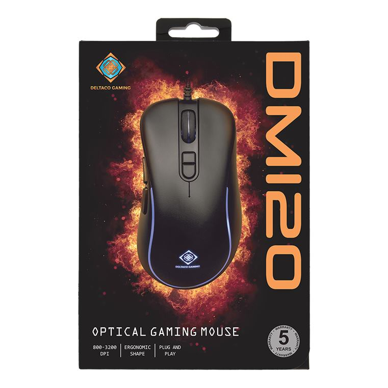 DELTACO GAM-104 GAMING DM120, Myš, USB, čierna DELTACO GAM-104 GAMING DM120, Myš, USB, čierna