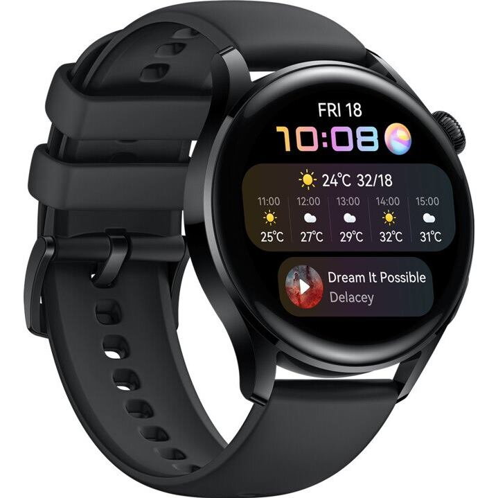 HUAWEI Watch 3, Black Fluoroelastomer HUAWEI Watch 3, Black Fluoroelastomer
