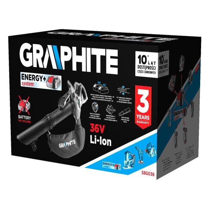 GRAPHITE ENERGY+ 58G036, AKU Fukár na lístie GRAPHITE ENERGY+ 58G036, AKU Fukár na lístie