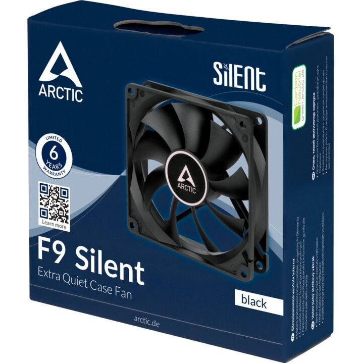 ARCTIC F9 SilentT Black, 92 mm, Ventilátor