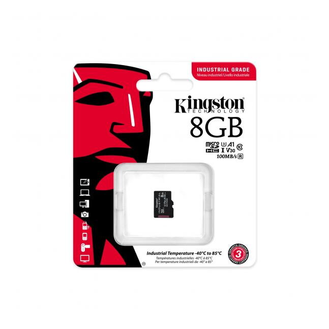 KINGSTON Micro SDHC INDUSTRIAL 8GB C10 A1 KINGSTON Micro SDHC INDUSTRIAL 8GB C10 A1