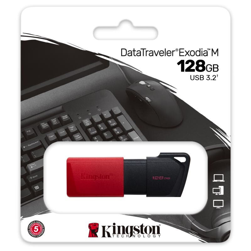 KINGSTON DataTraveler EXODIA M, 128GB, blk/red