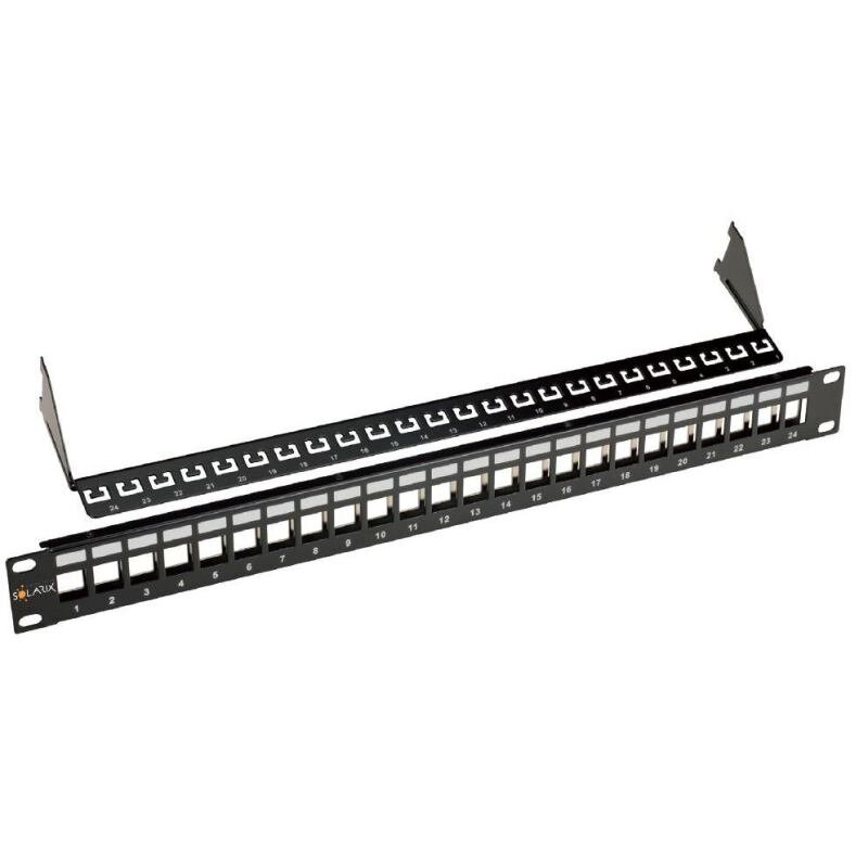 SOLARIX 19" Neosadený UNI patch panel 24 portov 1U SOLARIX 19" Neosadený UNI patch panel 24 portov 1U