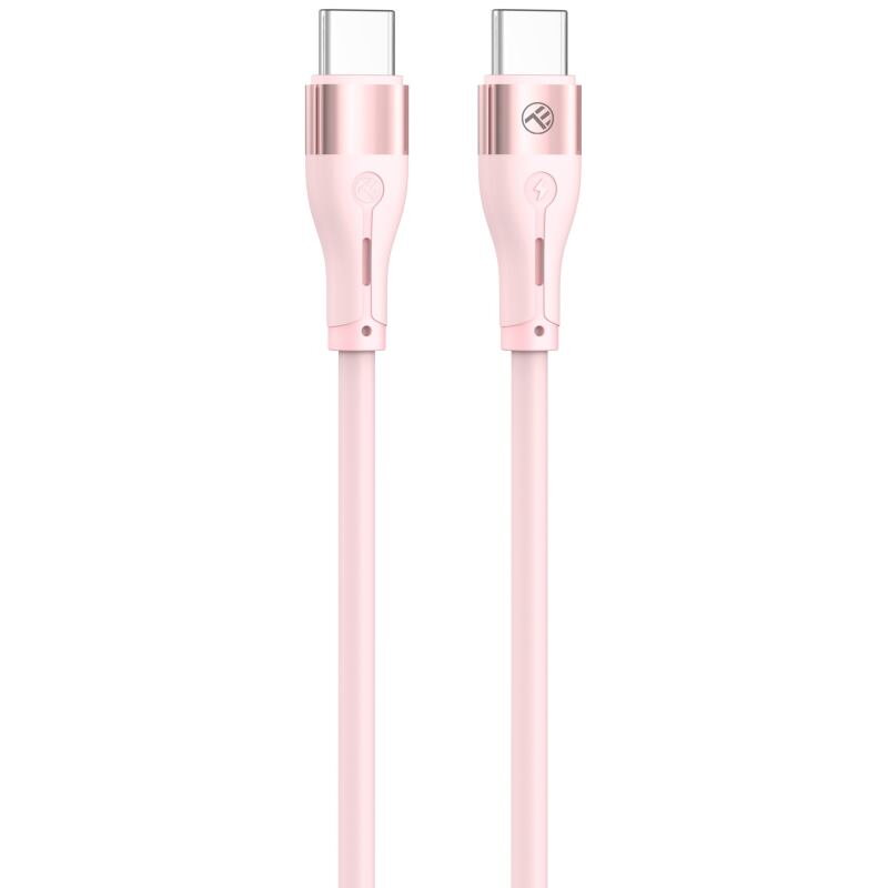 TELLUR Silicone, Kábel USB Type C/Type C, 1m, p