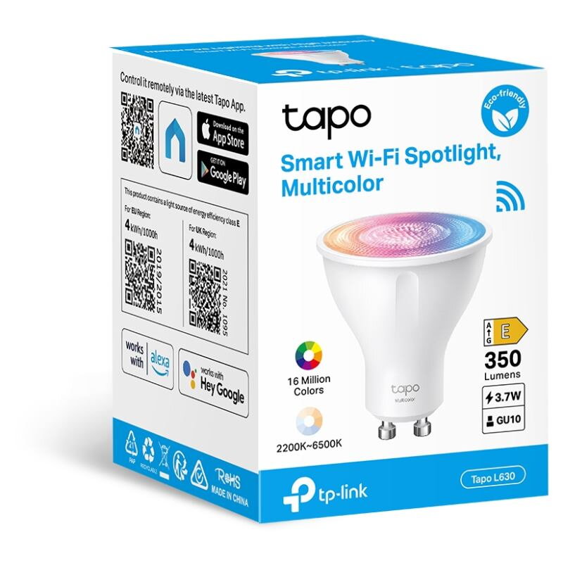 TP-LINK Tapo L630, Smart Wi-Fi LED GU10, 350lm TP-LINK Tapo L630, Smart Wi-Fi LED GU10, 350lm