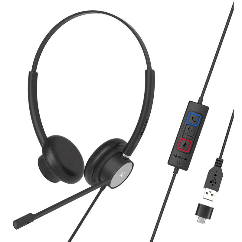 TELLUR Voice 320, Slúchadlá USB Mono, čierne TELLUR Voice 320, Slúchadlá USB Mono, čierne