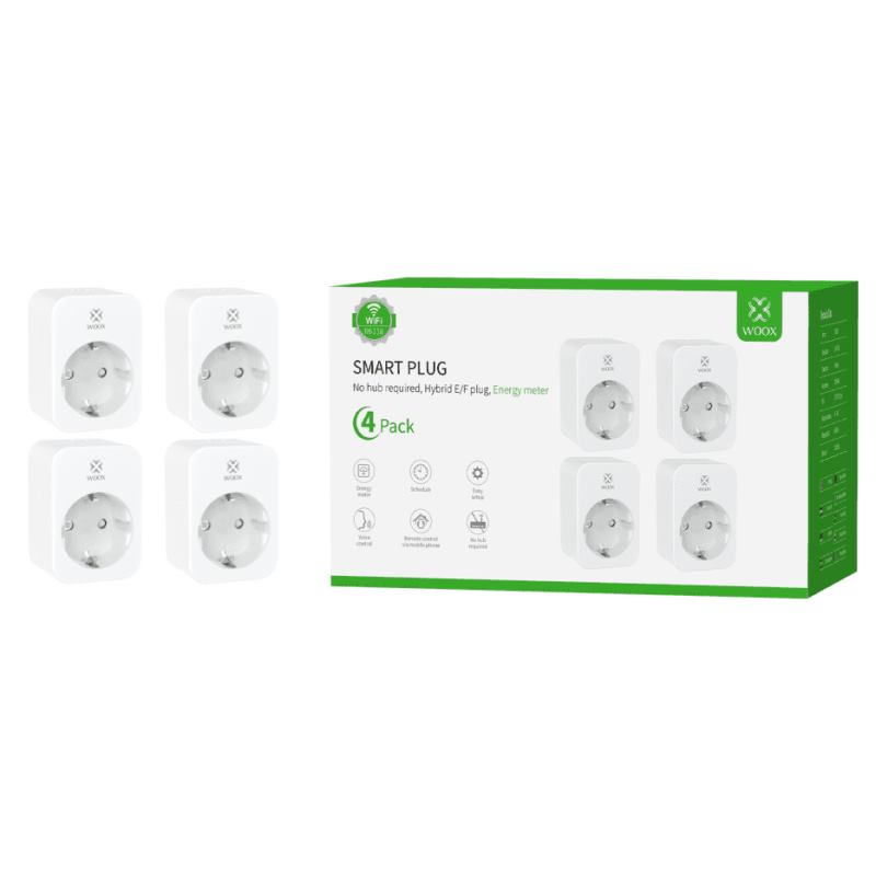 WOOX R6118-4PACK, Smart Plug 16A WiFi, Schuko