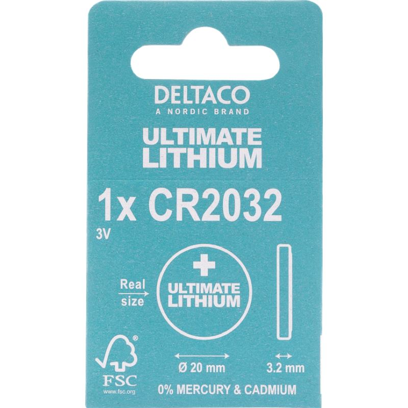 DELTACO Ultimate CR2032, Gombíkové batérie, 1ks
