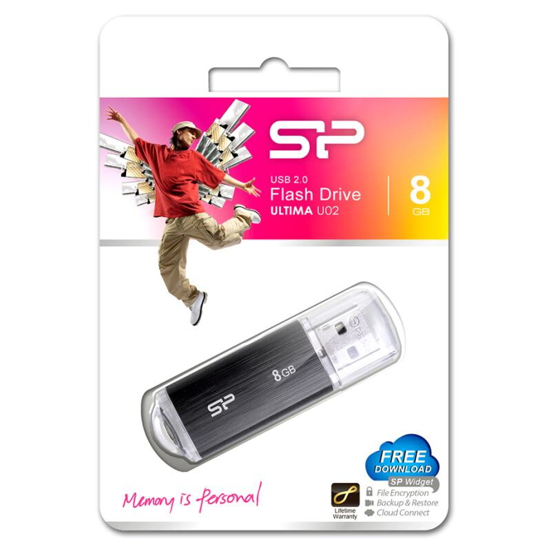 SILICON POWER Ultima U02 Black 8GB USB 2.0